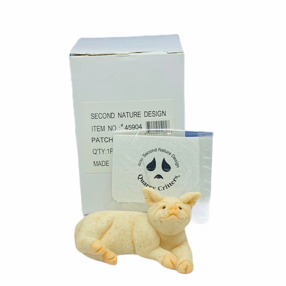 Quarry Critters stone figurine Patch Pig NIB piggy